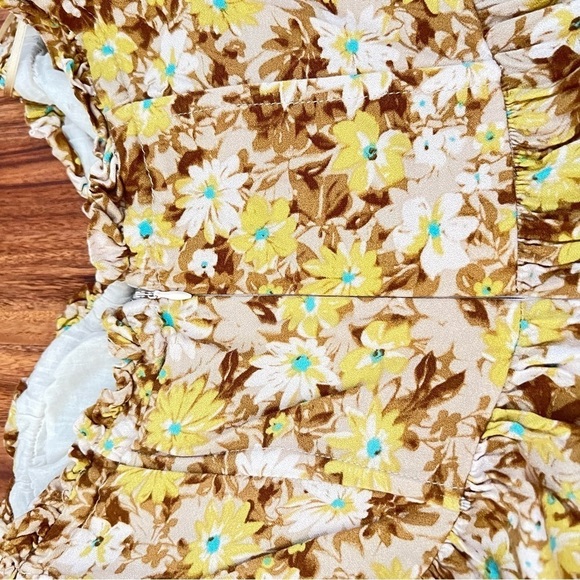 Sky To Moon Yellow Floral Strapless Dress - Picture 5 of 5